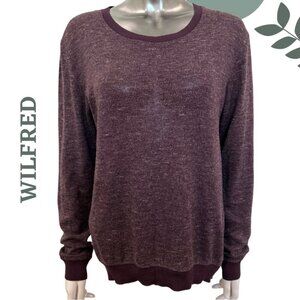 Wilfred Purple Marled Lightweight Sweater Knit Pullover Ribbed Cuff Size Small